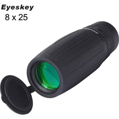 Eyeskey 8x25 Waterproof Compact Monocular for Caming Hunting Telescope Large Eyepiece Monocular with BaK4 Prism Optics