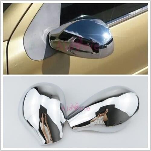Chrome Car Styling Door Mirror Cover Rearview Overlay Trim Frame Panel Kit Plate Detector For Peugeot 206 CITROEN C2 Accessories