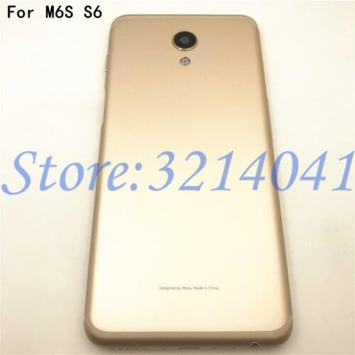 Metal 5.7 inches For Meizu Meilan M6s S6 Mblu S6 Back Housing Battery Cover Case Rear Door With Power Volume Buttons+Camera Lens