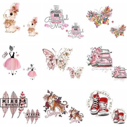 Fashion Women Patch Flower Applique For T-shirt Iron On Transfer thermique vetement Thermo Stickers On Clothes Hippie Stripe DIY