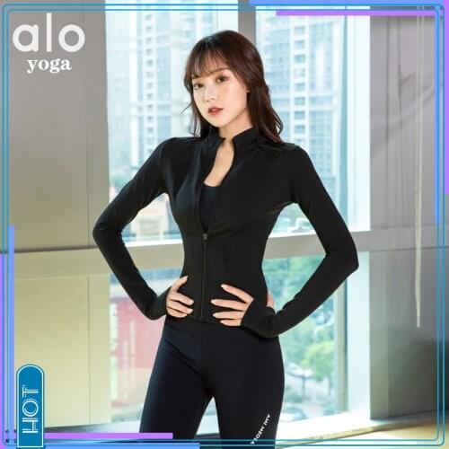Alo Yoga Turtle-neck Long-sleeved Sports Fitness Fashion Slim Jackets Winter Leisure High Quality Yoga Clothes Women /50