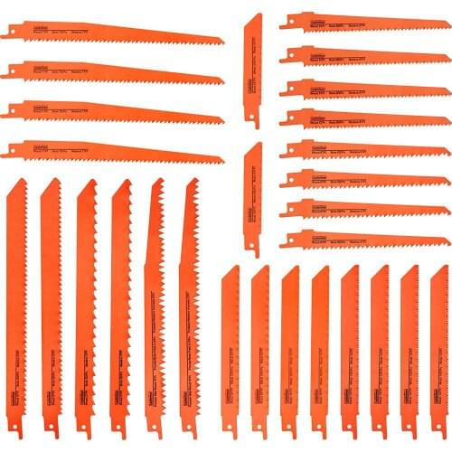 Luckyway 28-Piece Reciprocating Saw Blades Set, Sawzall Saw Blades Set, Pruner Saw Blades Set for Wood Metal Cutting