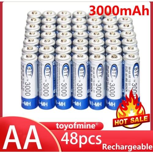 Lot of 1.2V 3000mAh AA NIMH Rechargeable Battery Apply to RC TOY