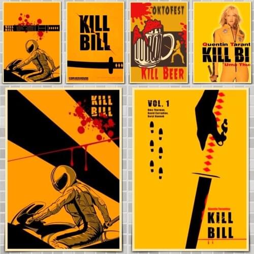 Kill Bill Movie Poster Wall Stickers For Home Room Bar Decor Art