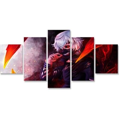 Wall Art Painting Tokyo Ghoul Ken Kaneki 5 Pcs Wall Pictures Modular Pictures Posters on The Wall