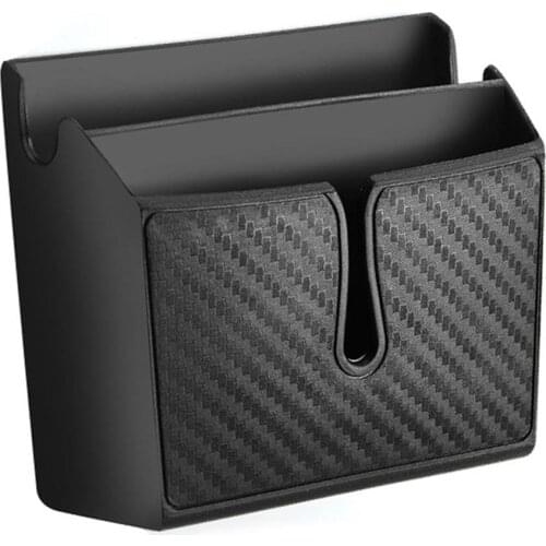 Newest Car Storage Box Carbon Fiber Paste Type Cellphone Holder Flexible Glue Surface Stowing Tidying Storage Box Small Large