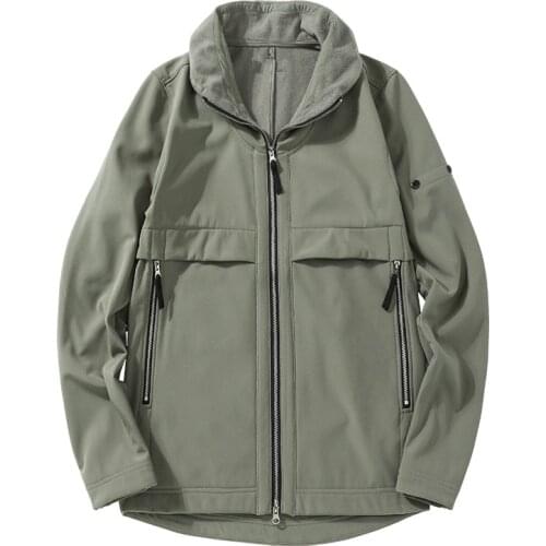 2021 Fall New Lapel Soft Shell Fashion Jacket Thicken Plush Mens Winter Jacket Imported Fabric