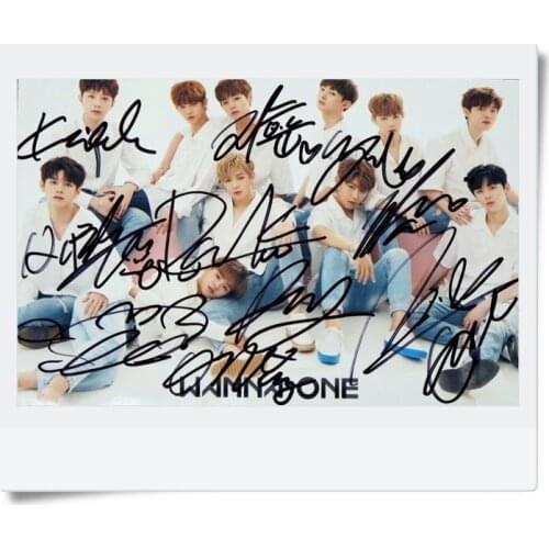 Signed KPOP WANNA ONE autographed group photo 6 inches freeshipping 07201702