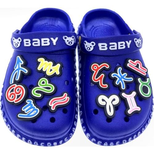 1PCS Cartoon 12 of constellations Icon Shoes Charms For Croc JIbz Decoration Hole Slipper Wristband Accessories Kids Party Gifts