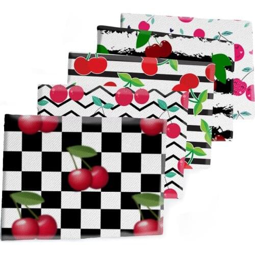 Polyester Cotton Fabric Printed Cherry Twill Fabrics Sheet DIY Dress Handbag Sewing Materials 50*145cm