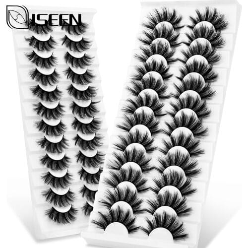12 Pairs Faux Mink Eyelashes, Natural Look to Dramatic Fluffy False Eyelashes, Handmade Reusable Soft Fake Eyelashes