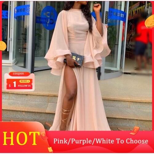 Pink Mesh Side Split Long Dress Women Sexy Club Elegant Evening Party Dress Summer Draped 2021 African Female Wedding Maxi Dress