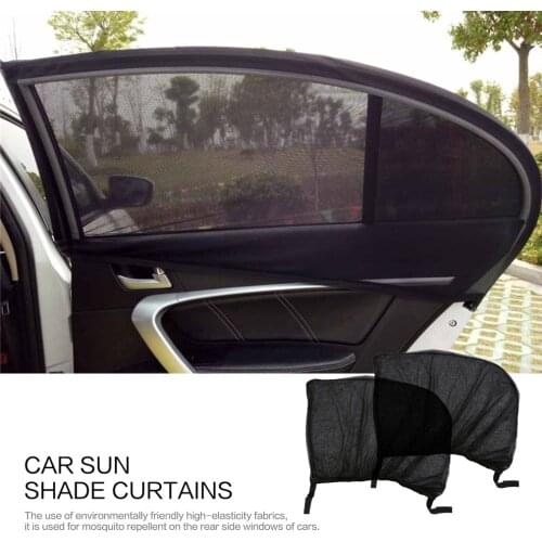 2Pcs Flexible Auto Side Rear Window Sun Shade Mesh Curtain Car UV Protection Mesh Cover Mosquito Dust Protective Sleeve