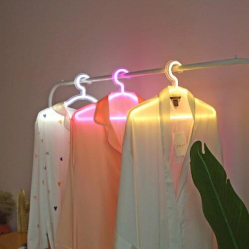 LED Clothes Stand Neon Light Sign USB Powered Hanger Night Lamp for Bedroom Home Wedding Clothing Store Art Wall Decor Gift