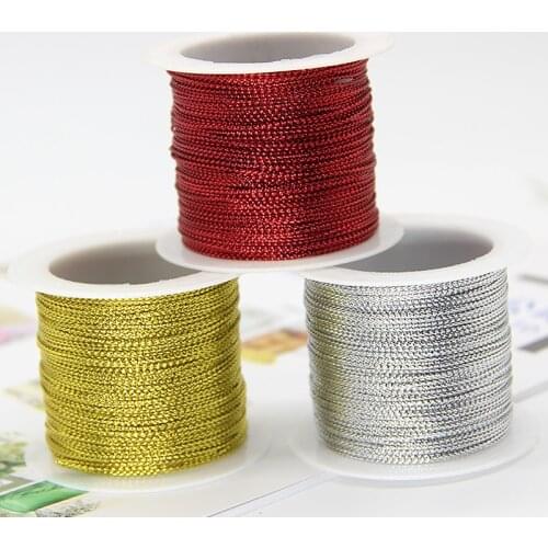Red Gold String Cord For Trademark Jewelry Bracelet Twine Rope Tag Tassel Making Crafts Gift Thread For Wedding 20M/5M 1mm Rope