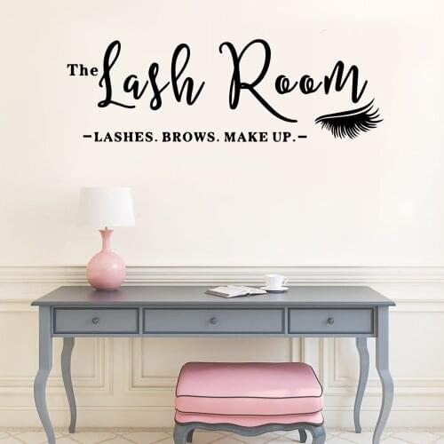 Fun The lash room Wall Decal Art Vinyl Stickers For Beauty Salon Vinyl Mural Girl Bedroom Removable Home Decoration Wallsticker