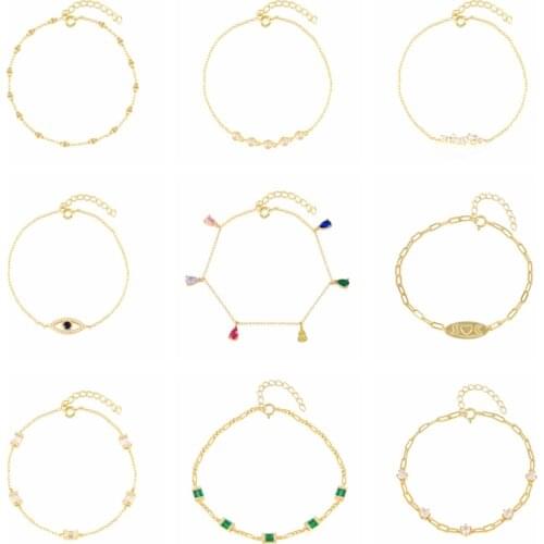 CANNER 925 Sterling Silver Bracelet For Women Colored Zircon Bracelet Charms Chains Fine Jewelry Choker Bijoux Femme 2021 Trend