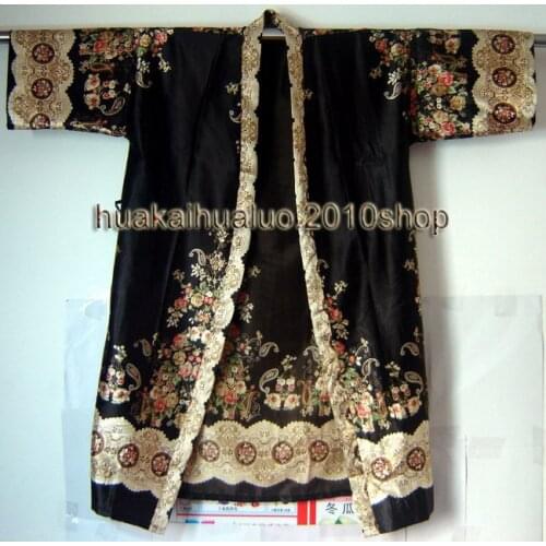 Free Shipping!!!Chinese Style Womens Kimono Hand-Made Painted Kaftan Robe Gown Bathrobe Sleepwear One Size