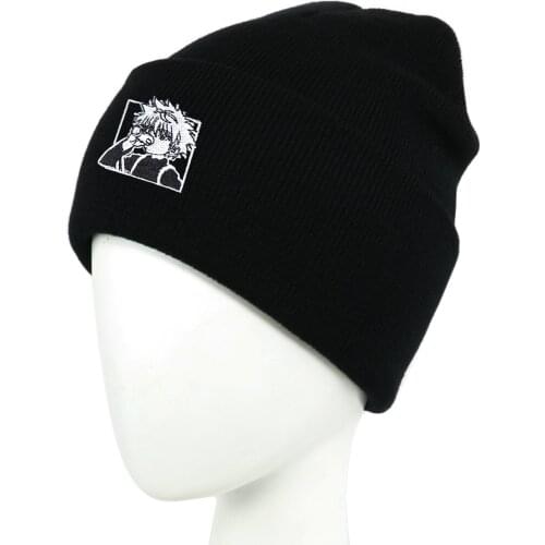 Anime Hunter X Hunter Winter Hats Warm Embroidery Knitted Hat Cosplay Skullies Beanie Cap Solid Hip-Hop Ski Beanies Bonnet