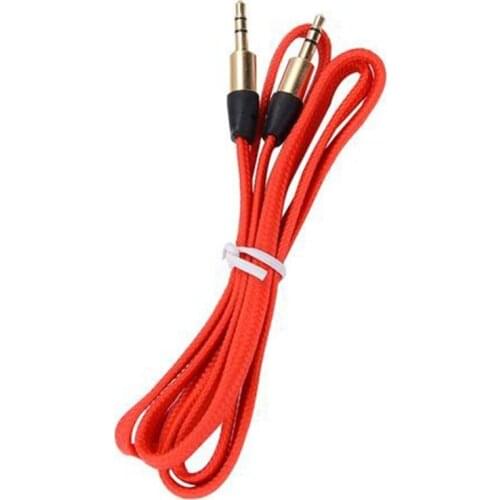 1M 3.5mm Colorful Fabric Nylon Flat Type Aux Cable Accessory Bundles for Iphone 4 5 6 Samsung Mp3 500pcs/lot