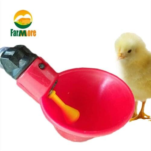 10Pcs/Set Chicken Waterer Poultry Hen Quail Water Cups Yellow Nipple Waterer Bowl Automatic Chicken Drinker Farm Animal Supplies
