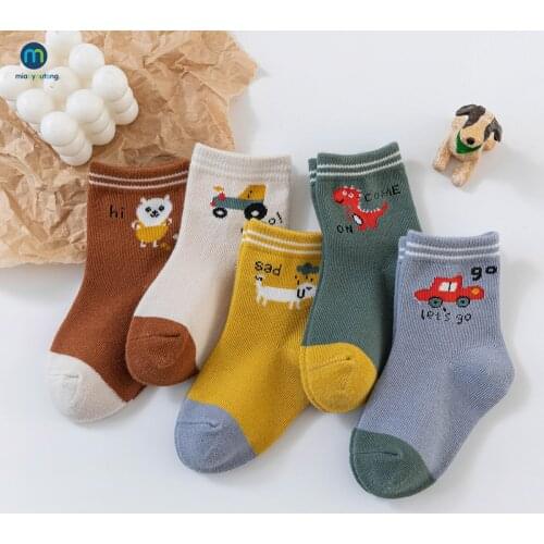 10 Pcs/Lot Baby Boys Winter Socks Cartoon Animail Kids Spring Autumn Cotton Breathable Keep Warm Socks For Children Miaoyoutong