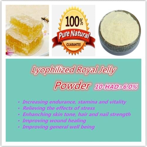 100-1000g,Bulk Lyophilized Royal Jelly Powder 10-HDA 6.0%,Bee Milk,contains almost all the nutrition elements for human body