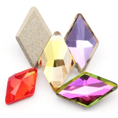 15pcs rhombus shaped new style Rhinestones flatback applique for crafts glass stones for jewelry decoration beads clothing DIY