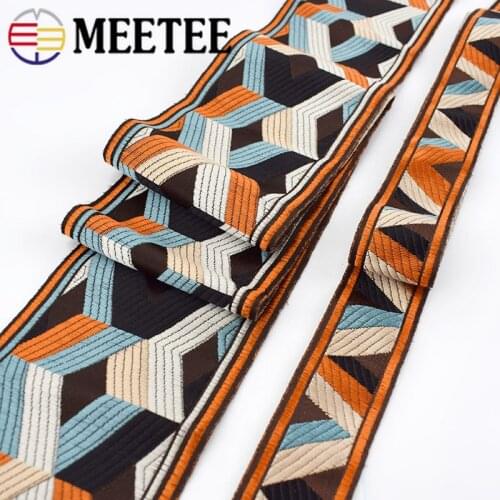 2Meters 9/3.5cm Polyester Cotton Embroidered Webbing For Bag Straps Women Collar Lace Ribbons Trims Curtain Garment Accessories