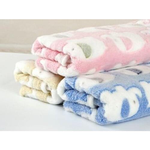 3 Pcs Coral Velvet Skin Friendly And Warm Pet Supplies Creative Soft Fluffy Premium Fleece Paw Bone Print Warm Flannel Pet Blank