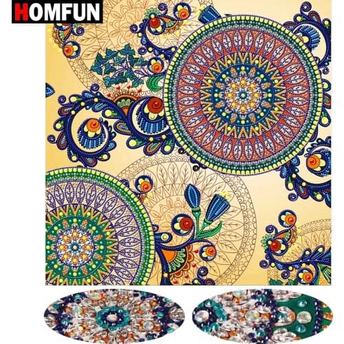 HOMFUN 5D Special Shaped Diamond 5D Flower Handicraft Needlework Rhinestone 3d Drill DIY Diamond Embroidery Gift 44x44cm