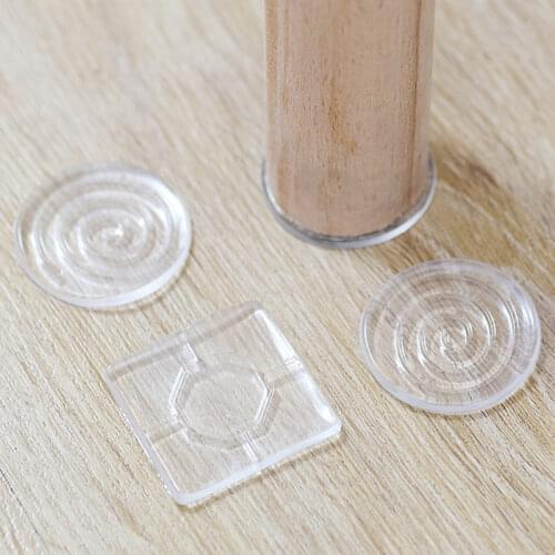 4pcs Furniture Leg Protection Cover Silicon Non-slip Chair Table Legs Caps Bed Sofa Foot Bottom Pads Transparent Floor Protector