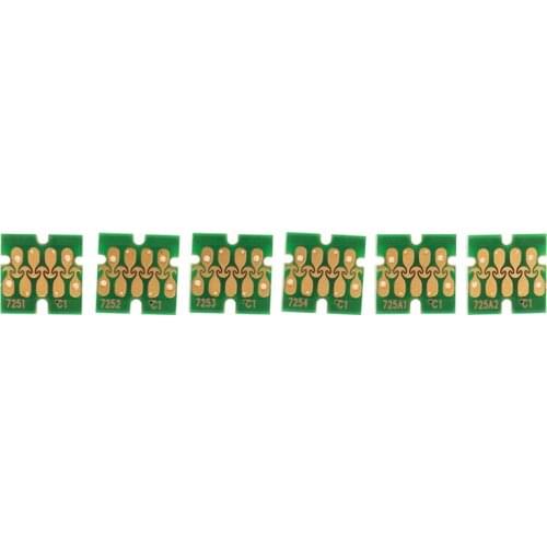 6pcs F2000 T725A Ink Cartridge Chip Ink F2000 Cartridge One Time Chips For Epson Surecolor F2000 SC-F2000 Printer Chip