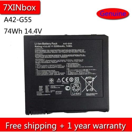 7XINbox 74Wh 14.4V A42-G55 Laptop Battery For ASUS G55 G55V G55VM G55VW Series 5200mAh Batteria