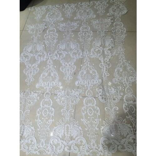 African lace fabric SYJ-696 high quality african French tulle lace fabric with sequins nigerian lace fabrics