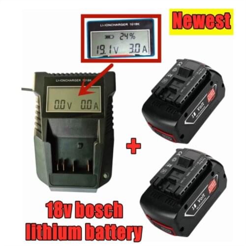 18V 6.0A Rechargeable Li-ion Battery For Bosch 18V Power Tool Backup 6000mah Portable Replacement BAT609 BAT609 + LCD 3A Charger