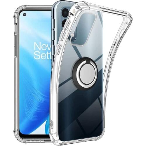 For Oneplus Nord 2 5G Case Magnetic Car Finger Ring Holder Shockproof Soft TPU Airbag Case For Oneplus Nord N200 N10 5G N100