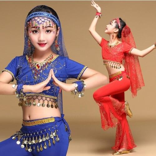 Children Belly Dance Costume For Girls Bollywood Costume Dance Wear Girls Bellydance Outfits Bellydance Pants Top
