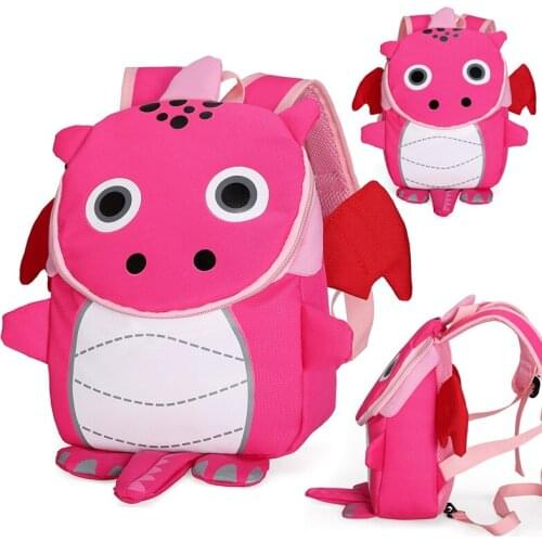 Rose Dragon School Backpack for Children Cute 3D Dinosaur Design Kids School Bags Boys Girls Schoolbag plecak szkolny