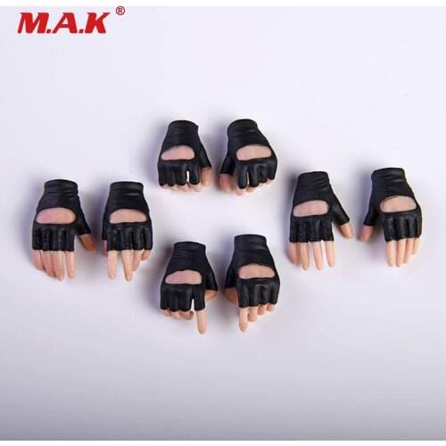 1/6 Scale PHICEN/TBleague Four Pairs Gloves Hand Black Grip Gun Hand Model Pale Skin for Woman Action Figure Female Accessory