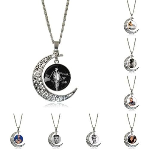 EJ Glaze Justin Bieber For Women High Quality Girls Glass Cabochon Pendant Necklace Fashion Necklace