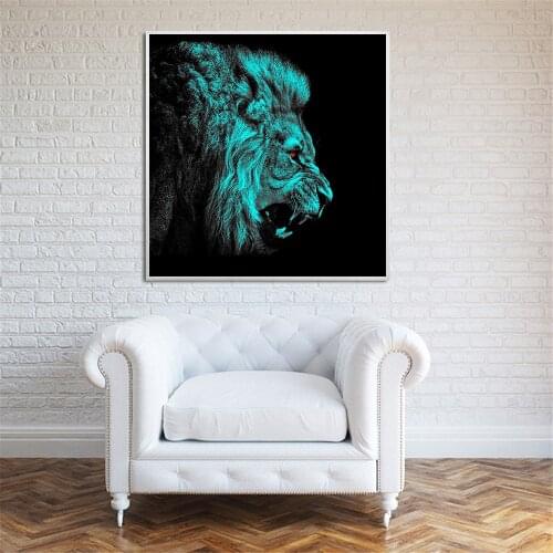 Big Cats Lions Pictures Living Room Square Sizes Wall Art Decor No Frame Poster Oil Painting Decoration