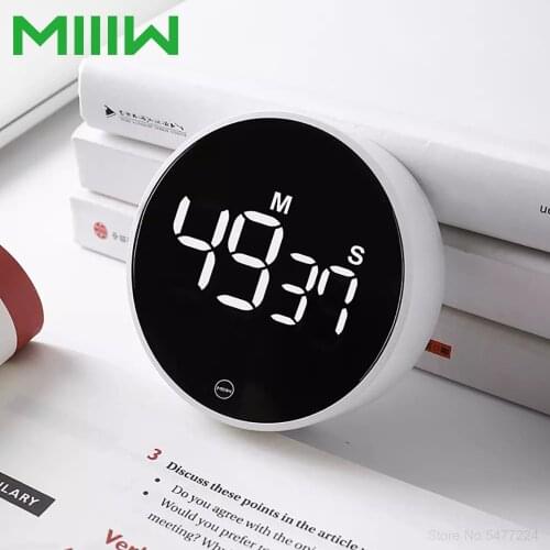 MIIIW Magnetic Digital Timer for Kitchen Cooking Shower Study Stopwatch LED Counter Adjustable Sound Electronic Countdown