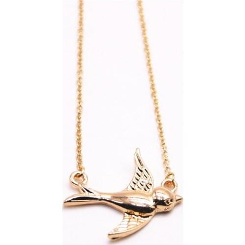 30PCS/lot Fashion Rose gold plating necklace Solid swallow necklaces for women wholesale