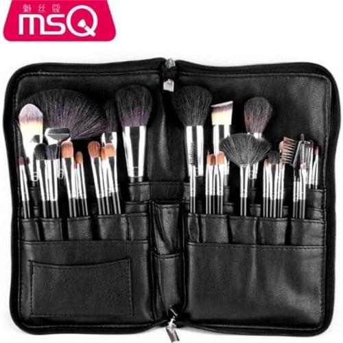 MSQ Makeup Brushes Set Pro 32pcs Natural Hair Foundation Eyeshadow MakeUp Brush Kit With PU Leather Belt Case 10sets