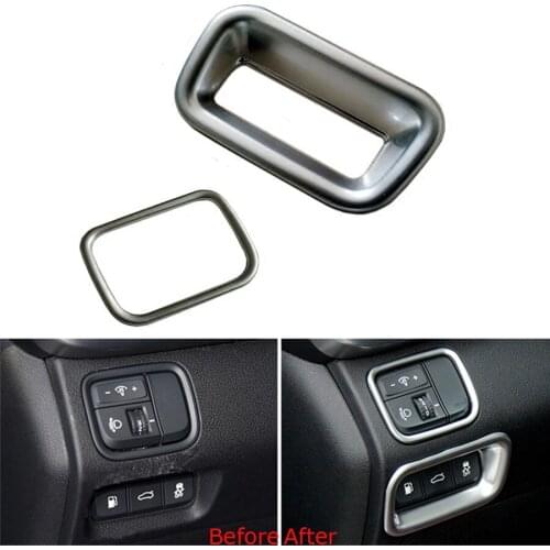 YAQUICKA 2Pcs/Set ABS Car Front Head Light Adjust Control Button Switch Frame Styling Sticker For Kia Optima K5 2016 LHD