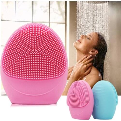 New Electric Silicone Facial Brush Face Brush Cleansing Sonic Vibration Cleanser Deep Pore Cleansing Skin Massager