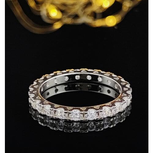 2021 new trendy Single Row round 925 sterling silver eternity band ring for girl Valentines Day gift jewelry wholesale R5627