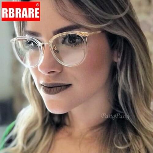 RBRARE Retro Alloy Round Glasses Frame Women Transparent Clear Eyeglasses Optical Frame Women/Men Large Frame High-end Eyewear