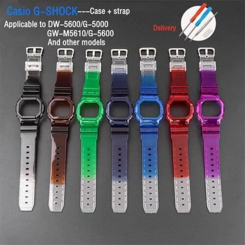 Watch Case Replacement for Casio G-Shock DW-5600/5000 GW-M5610 G-5600 GLX-5600 Bracelet Refit Wrist Band Accessories Resin Strap